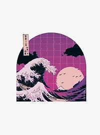 Hokusai Great Wave Vapor Black Make Up Bag