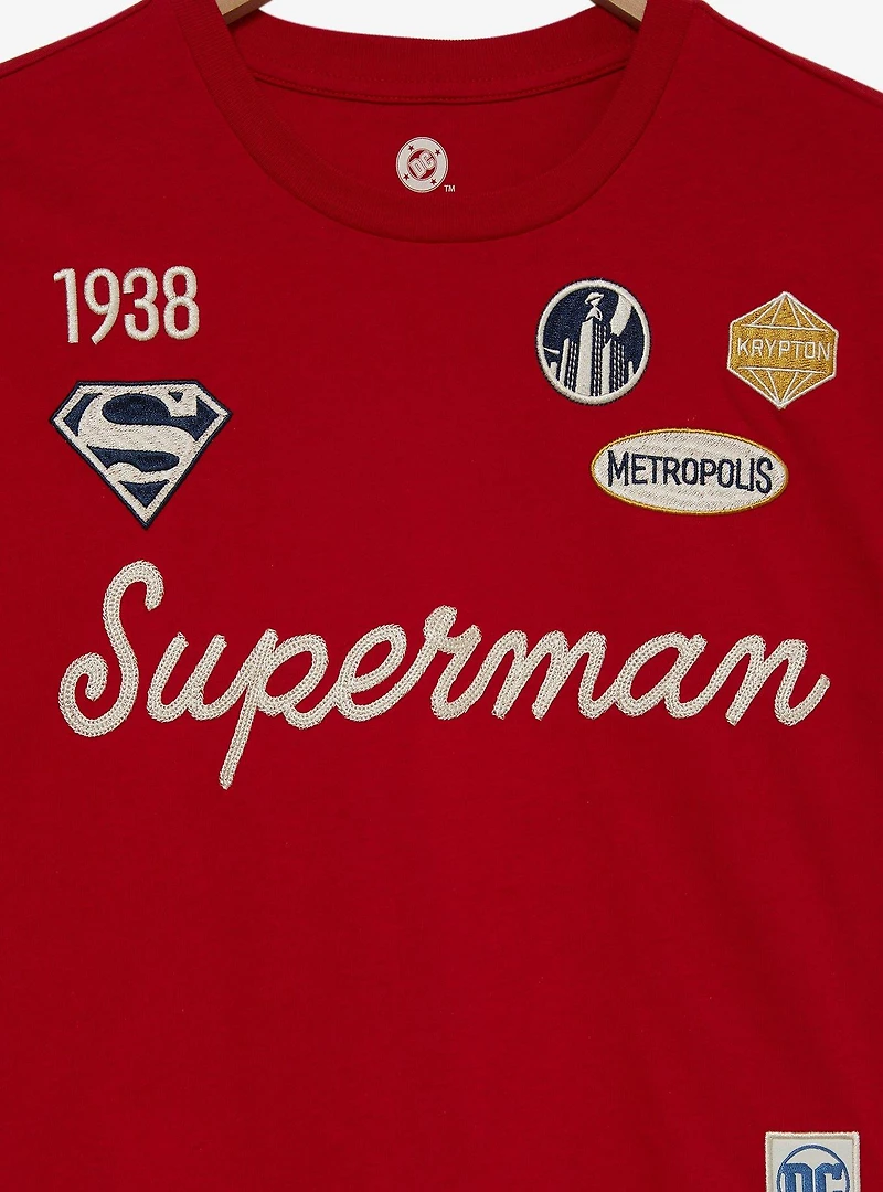 DC Comics Superman Patches Women's Cropped T-Shirt - BoxLunch Exclusive