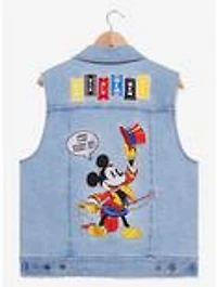 Disney Mickey Mouse Carnival Patches Denim Vest - BoxLunch Exclusive
