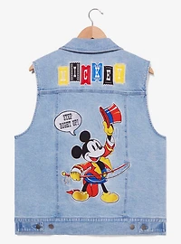 Disney Mickey Mouse Carnival Patches Denim Vest - BoxLunch Exclusive