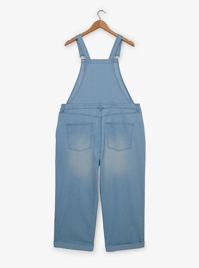 Disney Mickey Mouse Carnival Icons Women's Plus Striped Overalls