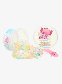 Kawaii Slime Company Baby Axolotl White Peach Scented Clear Slime