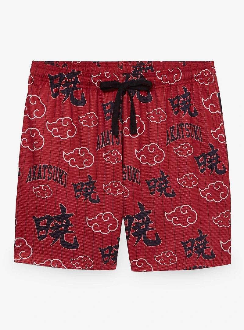 Naruto Shippuden Akatsuki Clouds Allover Print Mesh Shorts - BoxLunch Exclusive