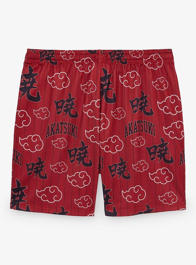 Naruto Shippuden Akatsuki Clouds Allover Print Mesh Shorts - BoxLunch Exclusive