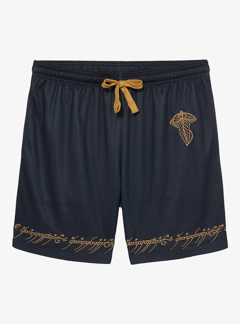 the Lord of Rings Leaf Lorien Embroidered Mesh Shorts - BoxLunch Exclusive