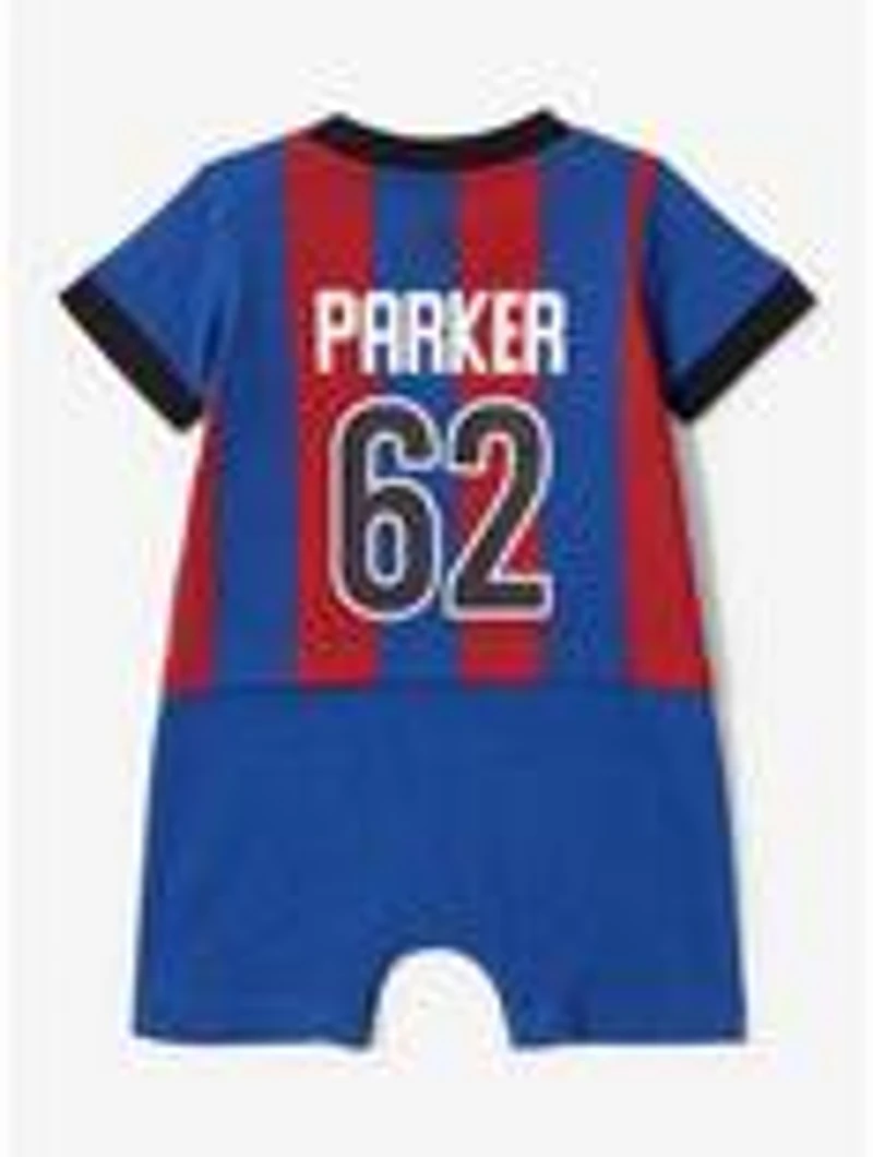 Marvel Spider-Man Striped Infant Soccer Jersey One-Piece — BoxLunch Exclusive