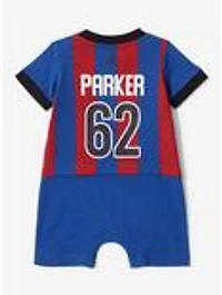 Marvel Spider-Man Striped Infant Soccer Jersey One-Piece — BoxLunch Exclusive