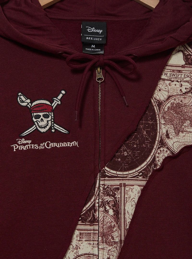 Disney Pirates of the Caribbean Patchwork Treasure Map Zippered Hoodie - BoxLunch Exclusive