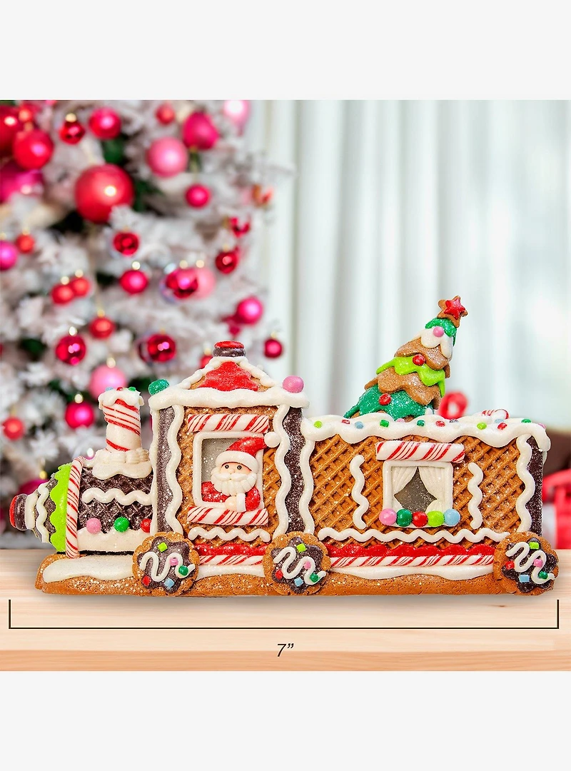 Gingerbread Train With Tree LED Table Piece