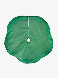 Velvet Red with Green Leaves Applique Tree skirt