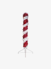 Pre-Lit 3-Foot Red and White LED Tinsel Candy Cane