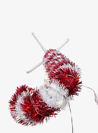 Pre-Lit 3-Foot Red and White LED Tinsel Candy Cane