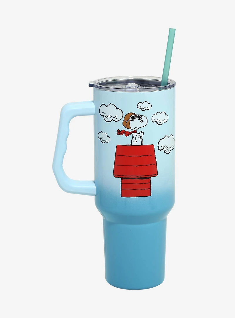 Peanuts Snoopy Red Baron Straw Tumbler with Handle — BoxLunch Exclusive