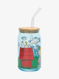 Peanuts Gang Classic Glass Cup With Straw — BoxLunch Exclusive