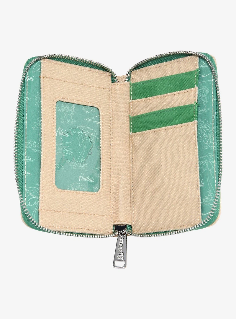 Loungefly Disney Lilo & Stitch Surfing Stitch Canvas Small Zip Wallet - BoxLunch Exclusive