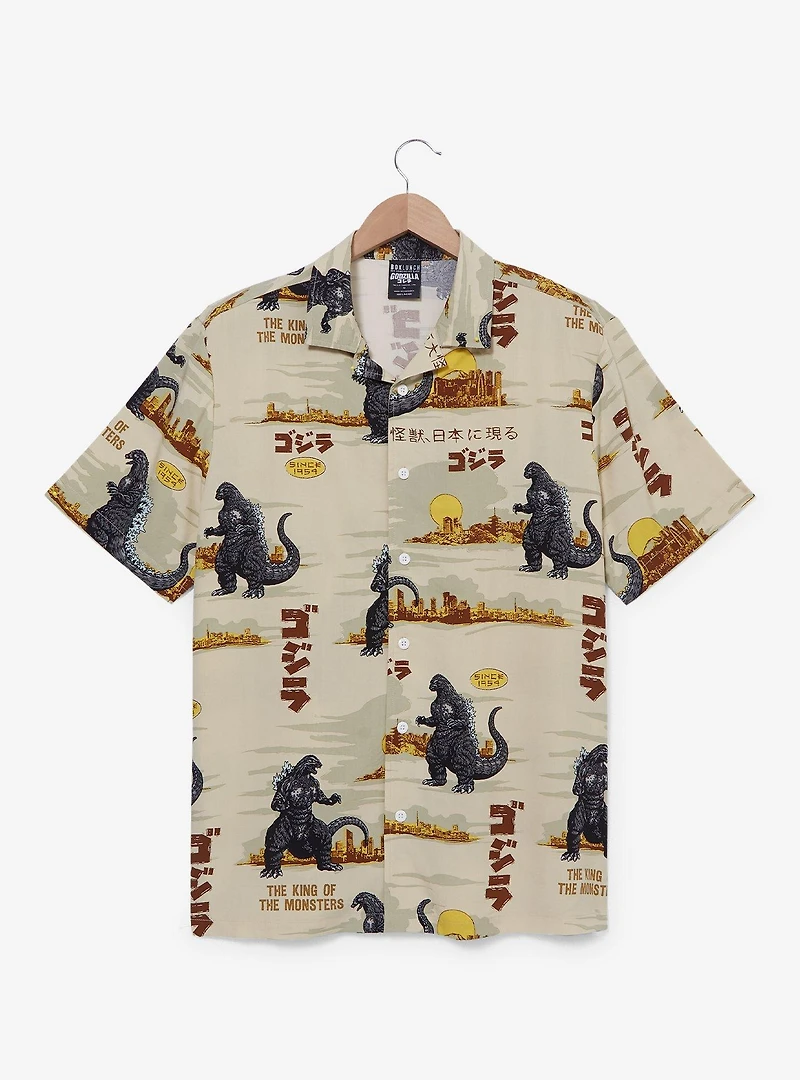 Godzilla City Skylines Allover Print Woven Button-Up - BoxLunch Exclusive