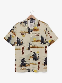 Godzilla City Skylines Allover Print Woven Button-Up - BoxLunch Exclusive