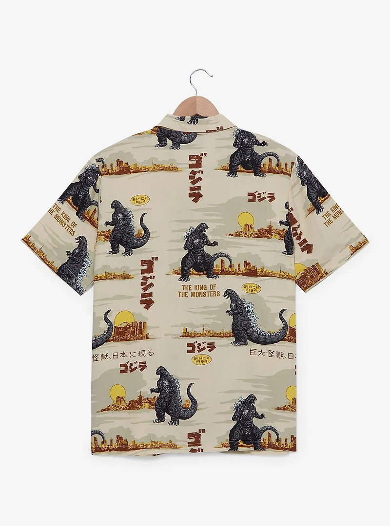 Godzilla City Skylines Allover Print Woven Button-Up - BoxLunch Exclusive