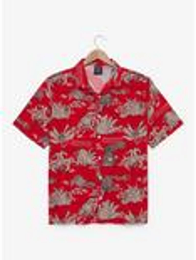 Naruto Shippuden Tailed Beasts Tonal Allover Print Woven Button-Up - BoxLunch Exclusive