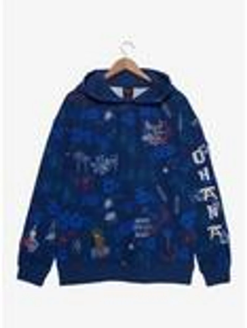Disney Lilo & Stitch Floral Characters Allover Print Hoodie - BoxLunch Exclusive