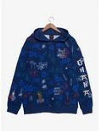 Disney Lilo & Stitch Floral Characters Allover Print Hoodie - BoxLunch Exclusive