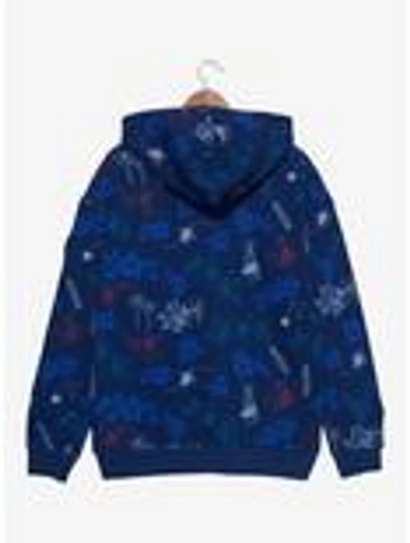 Disney Lilo & Stitch Floral Characters Allover Print Hoodie - BoxLunch Exclusive