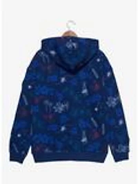 Disney Lilo & Stitch Floral Characters Allover Print Hoodie - BoxLunch Exclusive