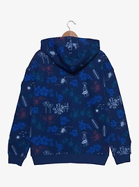 Disney Lilo & Stitch Floral Characters Allover Print Hoodie - BoxLunch Exclusive