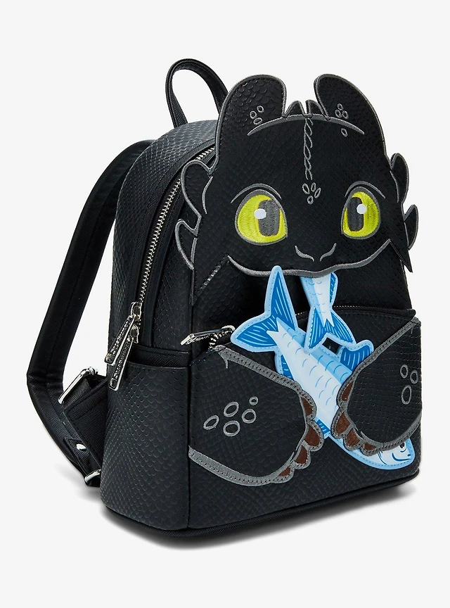 NWT Loungefly How to Train Your Dragon Toothless Floral Round Backpack‎ & WALLET Loungefly DreamWorks How to Train Your Dragon Toothless  main image 2