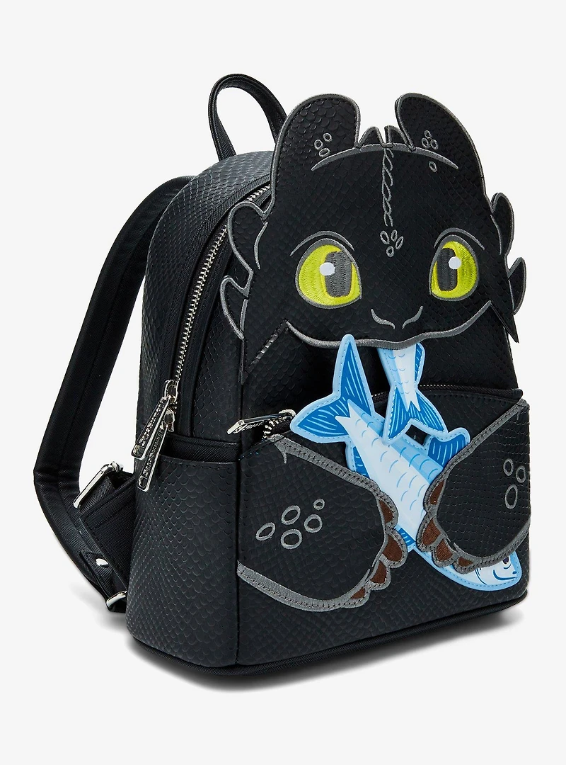 Loungefly DreamWorks How to Train Your Dragon Toothless & Fish Figural Mini Backpack — BoxLunch Exclusive