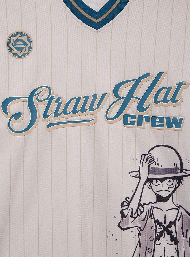 One Piece Monkey D. Luffy Striped Batting Jersey - BoxLunch Exclusive