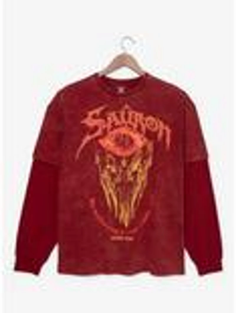The Lord of Rings Sauron Mineral Wash Layered Long Sleeve T-Shirt - BoxLunch Exclusive