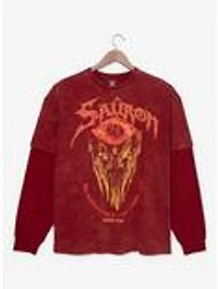 The Lord of Rings Sauron Mineral Wash Layered Long Sleeve T-Shirt - BoxLunch Exclusive