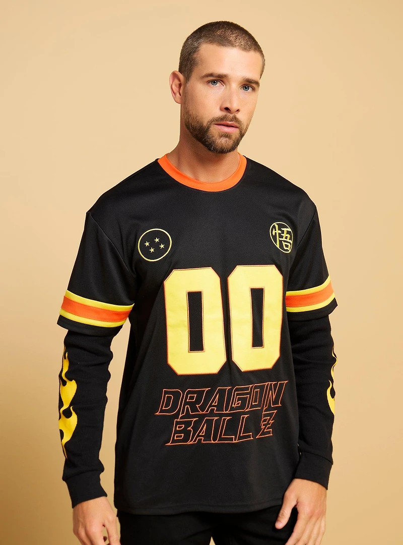Dragon Ball Z Flames Layered Long Sleeve Jersey - BoxLunch Exclusive