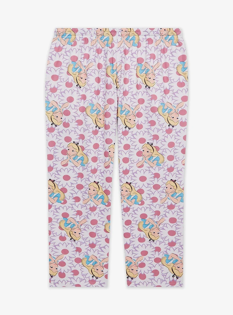 Disney Alice Wonderland Floral Allover Print Women's Plus Sleep Pants - BoxLunch Exclusive
