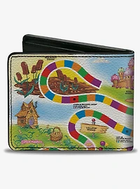 Candy Land Queen Frostine Game Path and Lands Multi Color Bifold Wallet