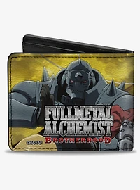 Fullmetal Alchemist Brotherhood Elric Brothers Yellow Sky Pose Bifold Wallet