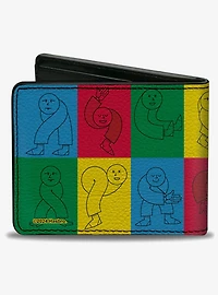 Twister Character Pose Blocks Multi Color Bifold Wallet