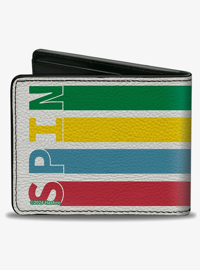 Twister Spin Stripe Spinner White Multi Color Bifold Wallet