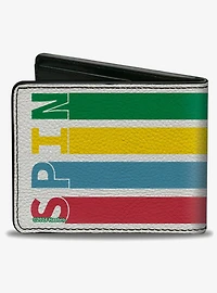 Twister Spin Stripe Spinner White Multi Color Bifold Wallet