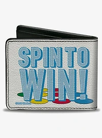 Twister Spin To Win! Group Pose White Blues Multi Color Bifold Wallet