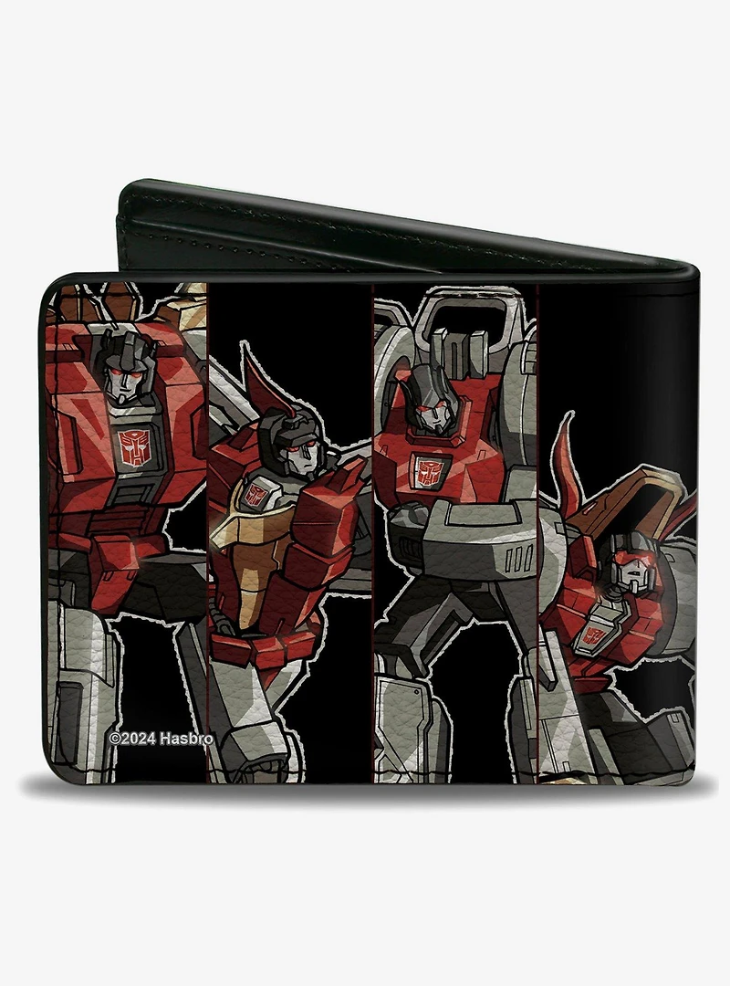 Transformers Dinobots Pose Panels Black Reds Bifold Wallet