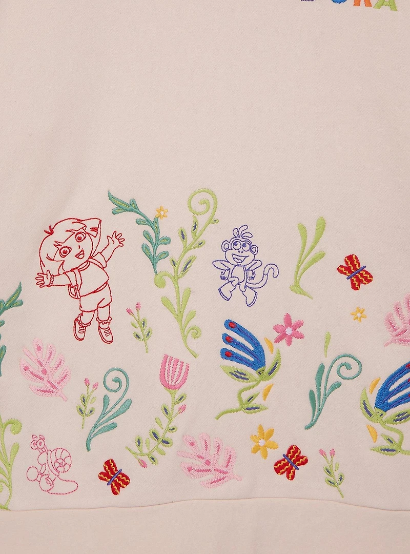 Dora the Explorer Floral Embroidered Crewneck — BoxLunch Exclusive