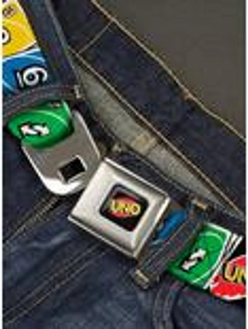 UNO Cards Lineup Stack Seatbelt Buckle Belt