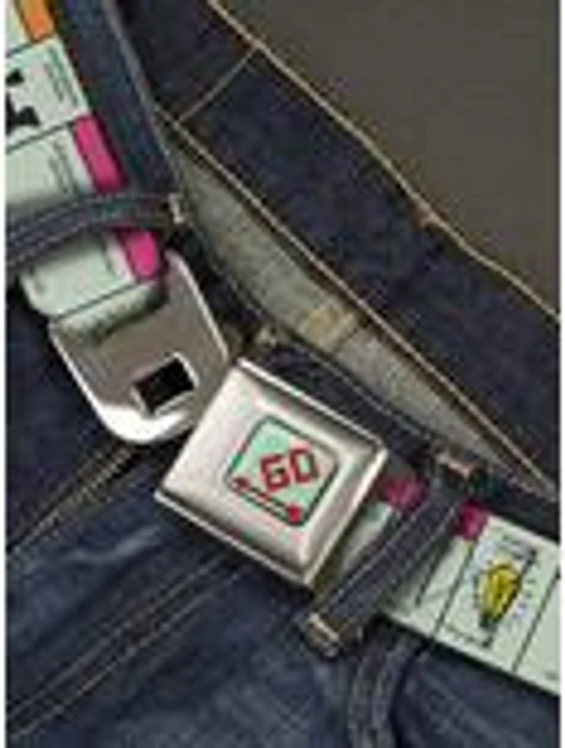 Monopoly British UK Game Board Space Blocks Seatbelt Buckle Belt