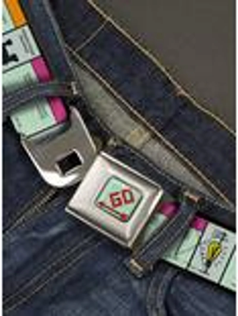 Monopoly Game Board Space Blocks Seatbelt Buckle Belt