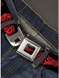 Hot Wheels Flaming Logo Seatbelt Buckle Belt