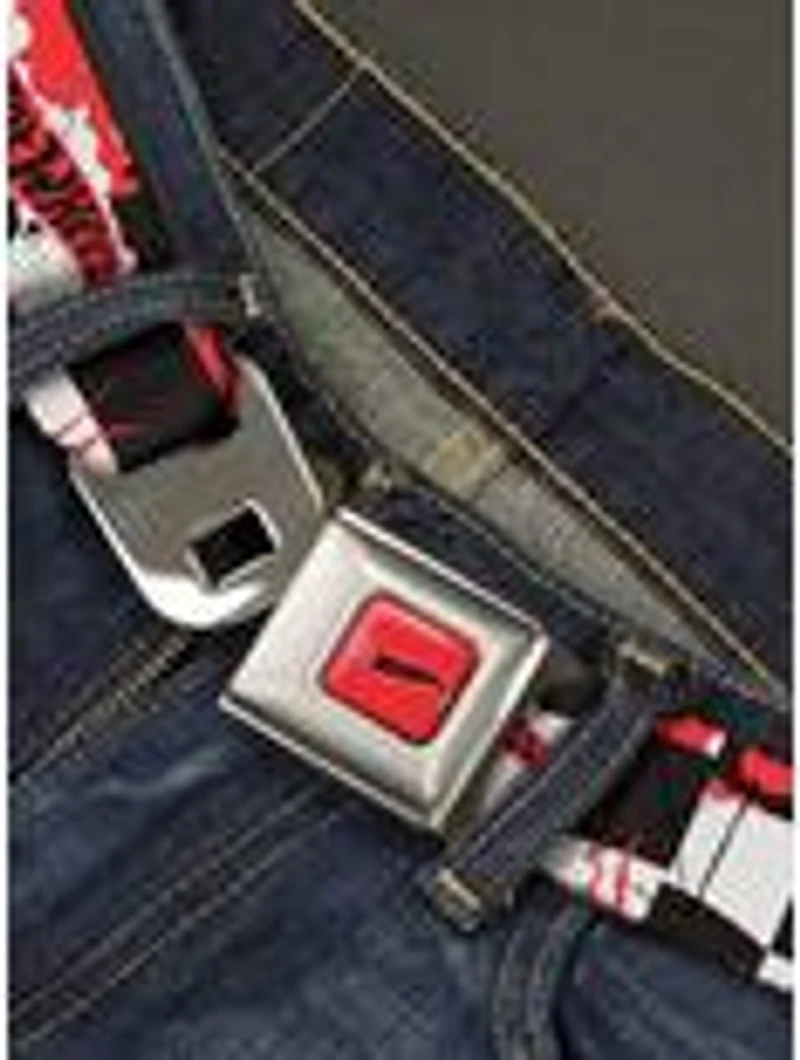 Hot Wheels Logo & Tire Burn Out Checker Seatbelt Buckle Belt