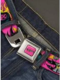 Hot Wheels Logo & Parts Collage Seatbelt Buckle Belt
