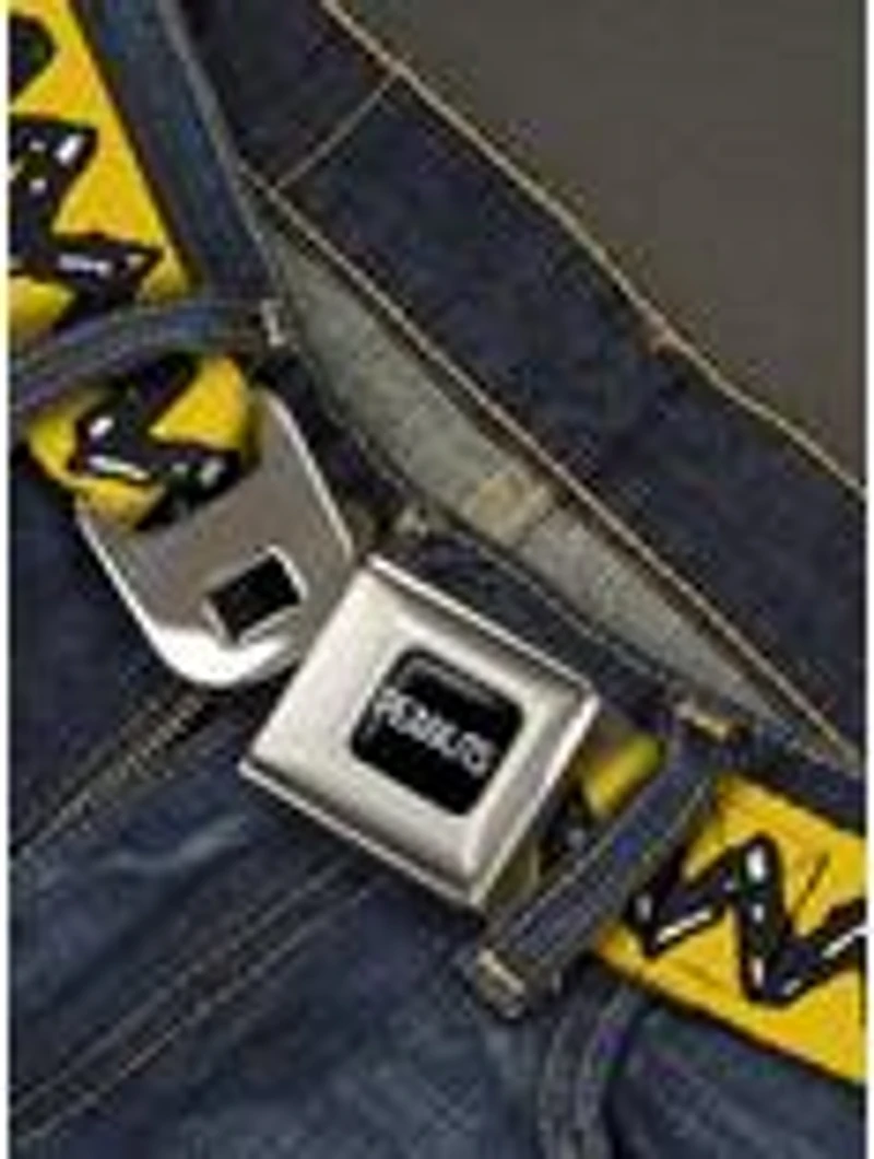 Peanuts Charlie Brown Zig Zag Stripe Seatbelt Buckle Belt